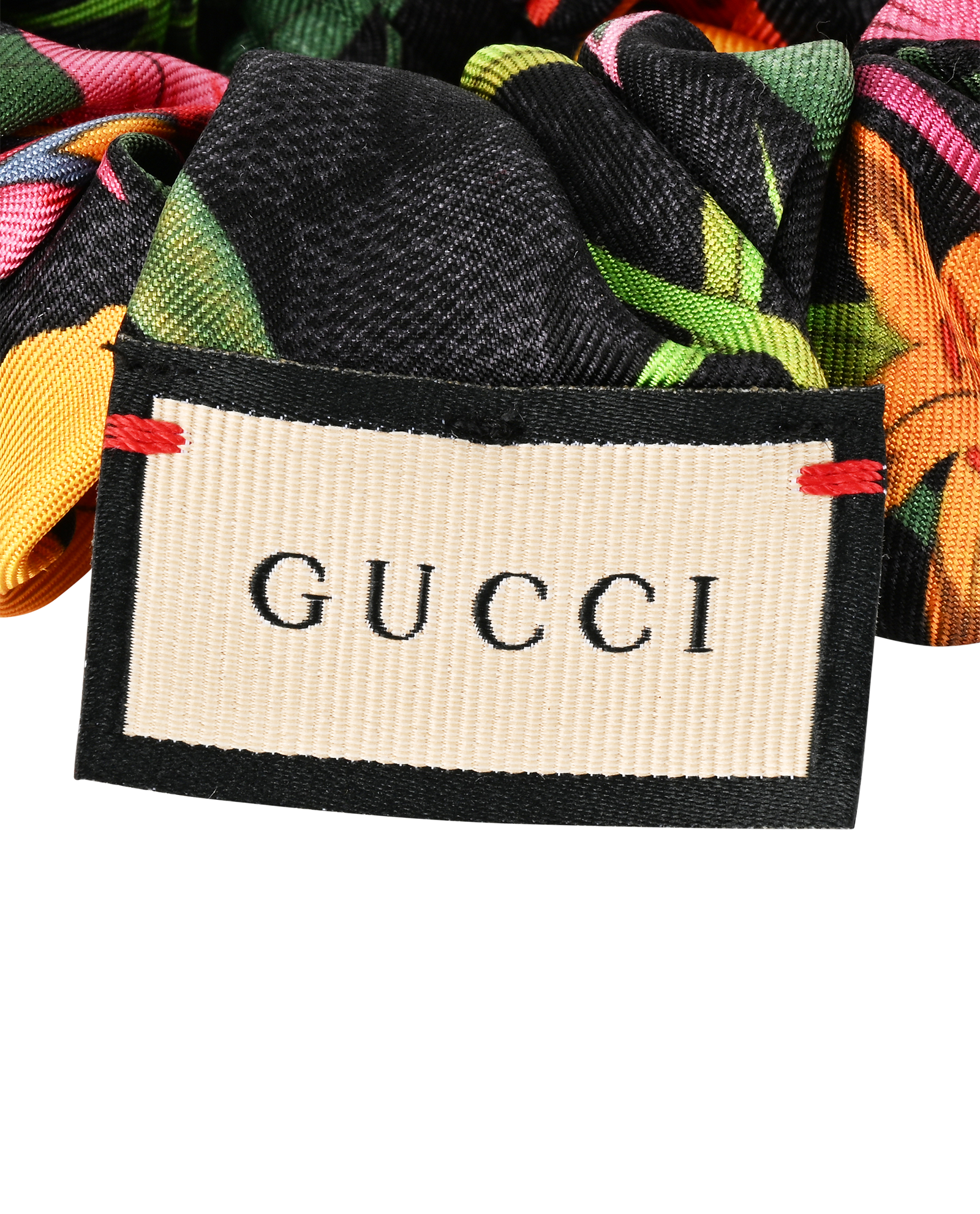 Gucci Scrunchie Set, &pound;195, Accessories, Black/Green/Orange/Pink, Silk, Other view